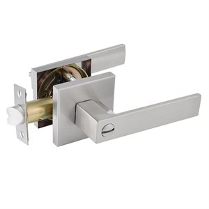 Door Lock Lever Privacy Satin Nickel