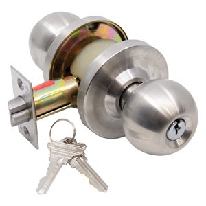 Door Lock Knob Storeroom Satin Chrome (Commercial)