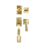 Door Lock Grip Square Polished Brass (Zinc Alloy)