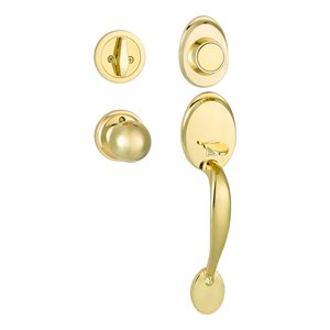 Dummy Door Lock Grip Teardrop Polished Brass