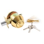 Deadbolt Single Cylinder Polished Brass