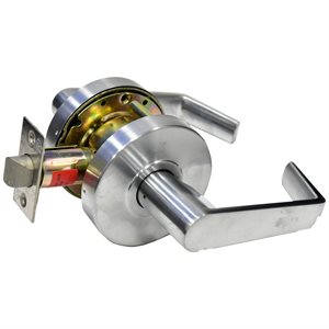 Door Lock Lever Set Passage Satin Chrome (Commercial) Bent Handle