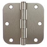 2PC Door Hinge 3in x 3in Round Corner 5 / 8in Satin Nickel Steel