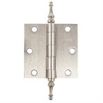 2PC Door Hinge 3in x 3in x 2mm Crown Tips Brushed Nickel Steel