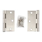 2PC Charnière De Porte 3po x 3po Carré Acier Nickel Satiné