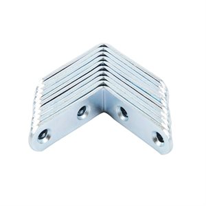 10PK Corner Brace 1½in Zinc Round Corners