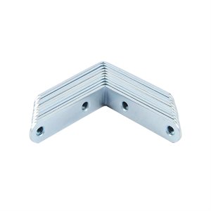 10PK Corner Braces 2½in Zinc Round Corners