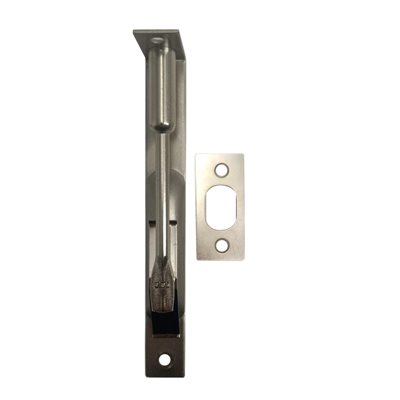 Door Flush Bolt Steel En Acier 6in x 3 / 4in Satin Nickel