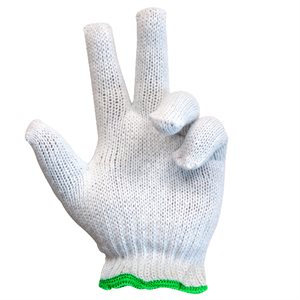 1dz. Knitted Poly / Cotton Gloves White (L)