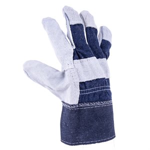 1dz. Cow Split Leather Gloves Fleece Lining (OSFA)