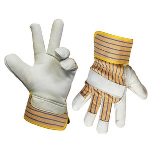 1dz. Cowhide Leather Gloves Rubber Cuff (OSFA)