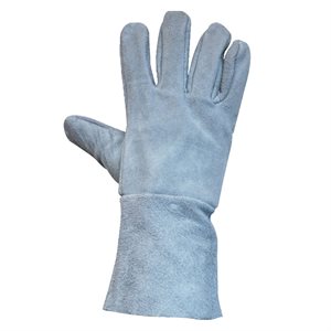 1dz. Cow Split Leather Welders Gloves Gray Long Cuff