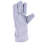 1dz. Cow Split Leather Insulated Welders Gloves Gray Long Cuff Fleece Lining (OSFA)