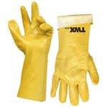 1dz. PVC Chemical Gloves Yellow 14in Cotton Flock Lining
