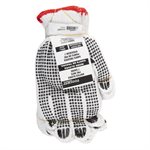 1dz. Knitted Poly / Cotton Gloves White With Black PVC Dots (S)