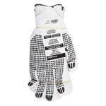 1dz. Knitted Poly / Cotton Gloves White With Black PVC Dots (XL)