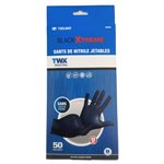 50Pk Latex Free Disposable Nitrile Gloves 8 Mil Black (M)