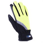 1 Pair Mechanic Gloves Green / Black With PU Palm Black & Reflective Strap (OSFA)