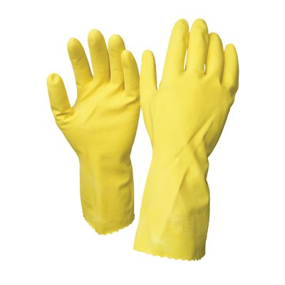 1dz. Disposable Rubber Gloves Yellow (M)