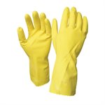 1dz. Disposable Rubber Gloves Yellow (L)