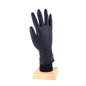 50Pk Latex Free Disposable Nitrile Gloves Black 8 Mil (XL)