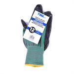 1dz. Knitted Polyester Gloves Green With Black Nitrile Palm (L)