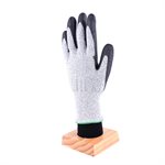 1dz. Contractor Cut Resistant Gray Gloves Black PU Palm (L)