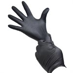 50PK Nitrile Gloves 8 Mil Black (M) Diamond Grip Latex Free Disposable