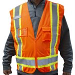 Safety Vest 5-point Tear-Away Hi-Vis Orange (OSFA)