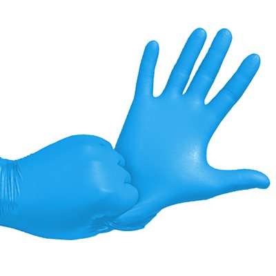 50Pk Latex Free Disposable Nitrile Gloves 5.5 Mil Blue (L)