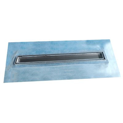 Waterproof Linear Shower Drain Tile-In With Flange 48in x 5 5 / 16in x 3 1 / 8in SS