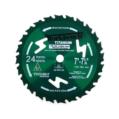 Saw Blade Silicon Coated Titanium 7-¼in 24T