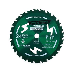 Saw Blade Silicon Coated Titanium 7in - 7¼in (178-184mm) 24T 8300RPM