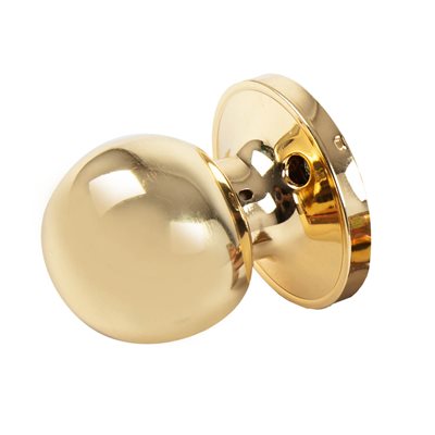 Door Lock Knob Dummy Polished Brass