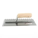 Trowel Notched 11in x 4in (3 / 8in SQ Notch) Wooden Handle