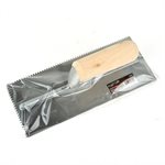 Trowel Notched 11in x 4in (3 / 16in V Notch) Wooden Handle