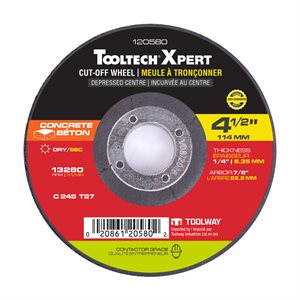 Cut-Off Wheel Abrasive 4½in x ¼in x 7 / 8in Concrete