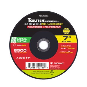 Cut-Off Wheel Reinforced Abrasive 7in x 1 / 16in x 7 / 8in Metal