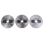 3PC Diamond Saw Blades 7in Set (Segmented / Turbo / Continuous)