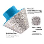 Flat Conical Vacuum Brazed Diamond Mill Bit 20~48mm 5 / 8"-11 Thread 25-Grit