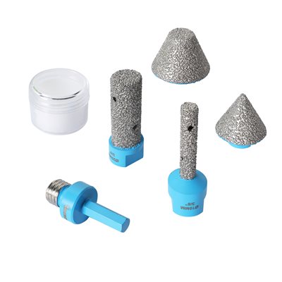 6PC Vacuum Brazed Diamond Mill Bits Kit Filetage 5 / 8"-11 Grain-25