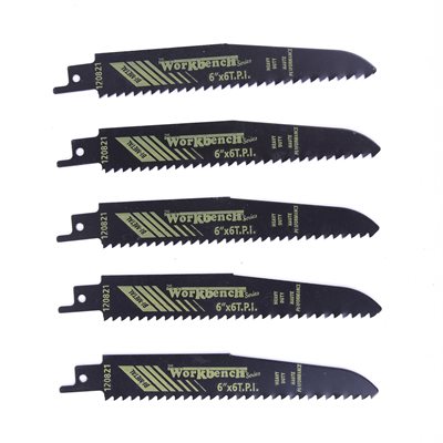 Reciprocating Saw Blade 6in x 6T Bi-Metal Super H.D. 5PC