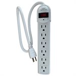 Surge Protector Power Bar 2ft 6-Outlet 280-Joules White