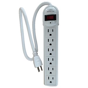Power Bar 6 Outlet with Lighted On / Off 2ft