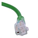 Extension Cord Outdoor SJEOW 14 / 3 1-Outlet Lighted 50ft Green