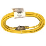 Extension Cord Outdoor SJTW 16 / 3 Lighted Single Tap Yellow 5m / 16.4ft