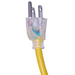 Extension Cord Outdoor SJTW 16 / 3 1-Outlet Lighted 30ft Yellow