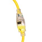 Extension Cord Outdoor SJTW 16 / 3 1-Outlet Lighted 50ft Yellow