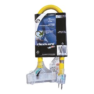 Extension Cord Outdoor STW 10 / 3 3-Tap 2ft Yellow