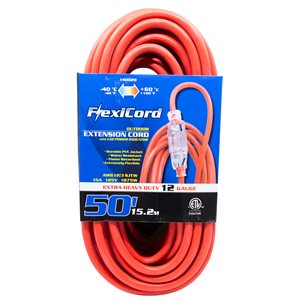 Extension Cord Outdoor SJTW 12 / 3 Lighted Single Tap 50ft